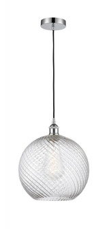Athens Twisted Swirl - 1 Light - 12 inch - Polished Chrome - Cord hung - Mini Pendant (3442|616-1P-PC-G1214-12-LED)