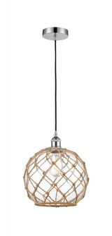 Farmhouse Rope - 1 Light - 10 inch - Polished Chrome - Cord hung - Mini Pendant (3442|616-1P-PC-G122-10RB-LED)