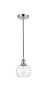 Athens - 1 Light - 6 inch - Polished Chrome - Cord hung - Mini Pendant (3442|616-1P-PC-G122-6-LED)