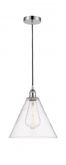Berkshire - 1 Light - 12 inch - Polished Chrome - Cord hung - Mini Pendant (3442|616-1P-PC-GBC-122-LED)