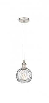 Athens Water Glass - 1 Light - 6 inch - Polished Nickel - Cord hung - Mini Pendant (3442|616-1P-PN-G1215-6-LED)