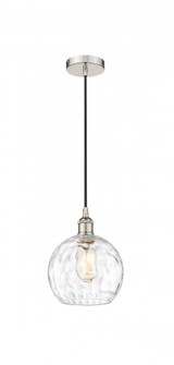 Athens Water Glass - 1 Light - 8 inch - Polished Nickel - Cord hung - Mini Pendant (3442|616-1P-PN-G1215-8)