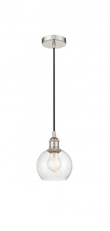 Athens - 1 Light - 6 inch - Polished Nickel - Cord hung - Mini Pendant (3442|616-1P-PN-G124-6-LED)