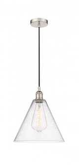 Berkshire - 1 Light - 12 inch - Polished Nickel - Cord hung - Mini Pendant (3442|616-1P-PN-GBC-124)