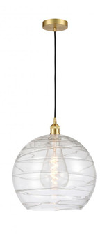 Athens Deco Swirl - 1 Light - 14 inch - Satin Gold - Cord hung - Pendant (3442|616-1P-SG-G1213-14)