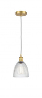 Castile - 1 Light - 6 inch - Satin Gold - Cord hung - Mini Pendant (3442|616-1P-SG-G382-LED)
