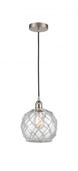 Farmhouse Rope - 1 Light - 8 inch - Brushed Satin Nickel - Cord hung - Mini Pendant (3442|616-1P-SN-G122-8RW)