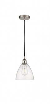 Bristol - 1 Light - 8 inch - Brushed Satin Nickel - Cord hung - Mini Pendant (3442|616-1P-SN-GBD-754)