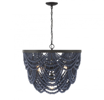 5-Light Chandelier in Navy Blue with Oil Rubbed Bronze (8483|M100101NBLORB)