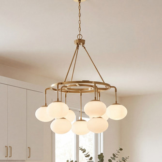 9-Light Chandelier in Natural Brass (8483|M10098NB)