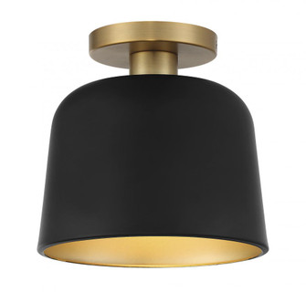 1-Light Ceiling Light in Matte Black with Natural Brass (8483|M60067MBKNB)