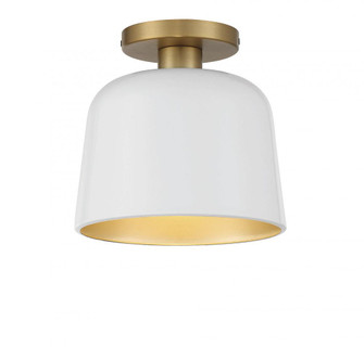 1-Light Ceiling Light in White with Natural Brass (8483|M60067WHNB)