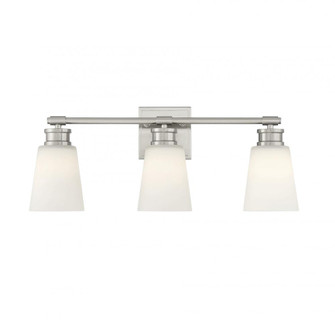 3-Light Bathroom Vanity Light in Brushed Nickel (8483|M80055BN)