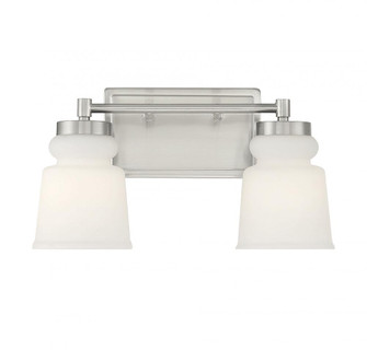 2-Light Bathroom Vanity Light in Brushed Nickel (8483|M80057BN)