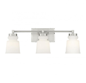 3-Light Bathroom Vanity Light in Brushed Nickel (8483|M80058BN)