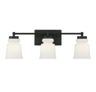 3-Light Bathroom Vanity Light in Matte Black (8483|M80058MBK)