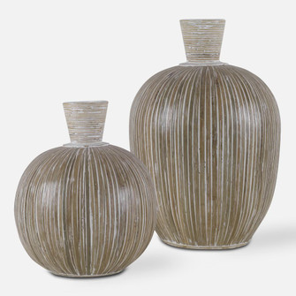 Islander White Washed Vases, S/2 (85|17990)