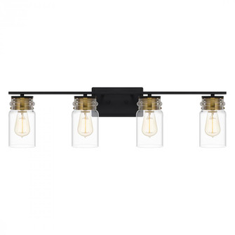Keesey 4-Light Matte Black Vanity Light (26|KEE8632MBK)