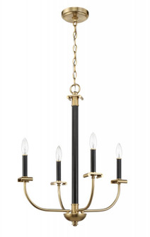 Stanza 4 Light Chandelier in Flat Black/Satin Brass (20|54824-FBSB)