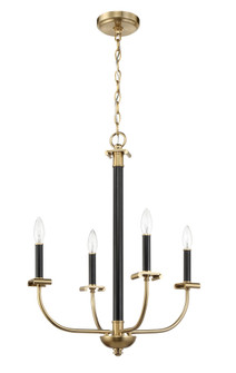 Stanza 4 Light Chandelier in Flat Black/Satin Brass (20|54824-FBSB)