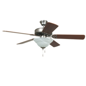 Builder Deluxe 52'' 5-Blade Ceiling Fan in Brushed Polished Nickel w/ Ash/Mahogany Blades; Light (20|BLD52BNK5C1)
