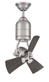 Bellows Uno 18'' 3-Blade Indoor/Outdoor (Damp) Ceiling Fan in Painted Nickel w/ Greywood Blades (20|BW318PN3)