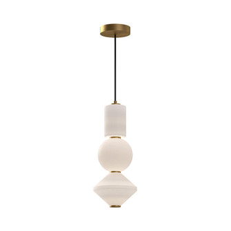 Bijou 8-in Aged Gold/Opal Matte Glass LED Pendant (7713|PD530341AGOP)