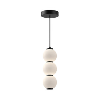 Bijou 7-in Matte Black/Opal Matte Glass LED Pendant (7713|PD530313MBOP)