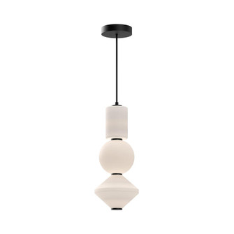 Bijou 8-in Matte Black/Opal Matte Glass LED Pendant (7713|PD530341MBOP)