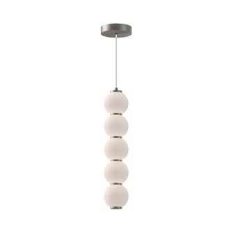 Bijou 5-in Brushed Nickel/Opal Matte Glass Dimmable LED Pendant (7713|PD531515BNOP)