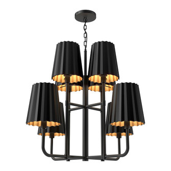 Plisse 30-in Matte Black 8 Lights Chandelier (7713|CH528830MB)