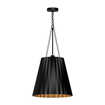 Plisse 16-in Matte Black 1 Light Pendant (7713|PD528116MB)