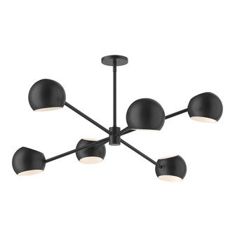 Willow 37-in Matte Black 6 Lights Chandeliers (7713|CH648637MB)