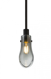 Besa, Wish Stem Pendant, Smoke/Clear, Black Finish, 1x40W E12 Base (127|1TT-WISHSM-BK)