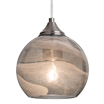 Besa, Jilly Cord Pendant, Vapor Smoke, Satin Nickel Finish, 1x60W Medium Base, 15Ft. (127|1JT-JILLYSM-SN-L)