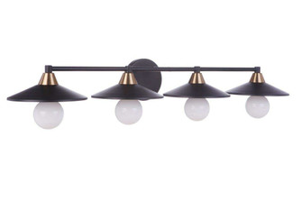 Isaac 4 Light Vanity in Flat Black/Satin Brass (20|12537FBSB4)