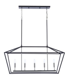 Flynt II 5 Light Island in Flat Black/Brushed Polished Nickel (20|56375-FBBNK)