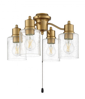 4 Light with Clear Seeded Glass w/4x7w LED (20|LK403107-SB-LED)
