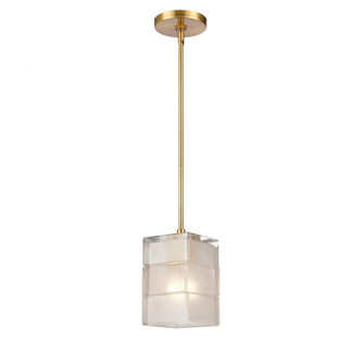 Ice Blocks 6'' Wide 1-Light Mini Pendant - Satin Brass (91|67866/1)