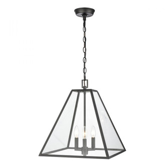 Tangent 16'' Wide 3-Light Pendant - Matte black (91|68205/3)