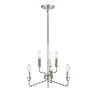 Saginaw 18'' Wide 6-Light Chandelier - Satin Nickel (91|81528/3+3)