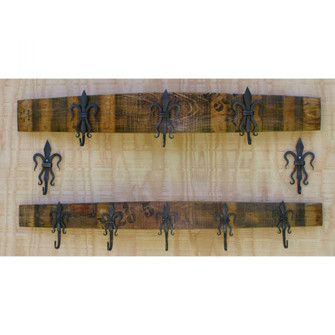 WB Wine Stave Rack Fleur - Large (3 Hooks) (91|RACK007)