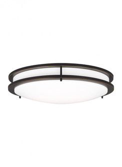 Mahone traditional dimmable indoor large LED one-light flush mount ceiling fixture in an antique bro (38|7750893S-71)
