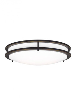 Mahone traditional dimmable indoor large LED one-light flush mount ceiling fixture in an antique bro (38|7750893S-71)