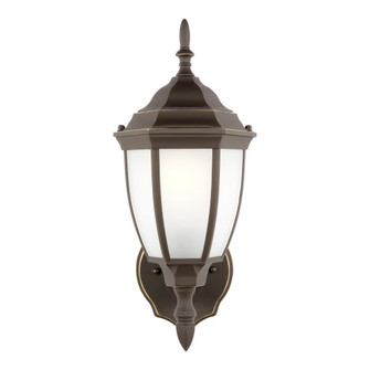 Bakersville traditional 1-light LED outdoor exterior round wall lantern sconce in antique bronze fin (38|89940EN3-71)