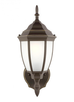 Bakersville traditional 1-light LED outdoor exterior round wall lantern sconce in antique bronze fin (38|89940EN3-71)