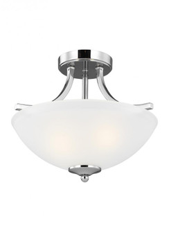 Geary traditional indoor dimmable small 2-light chrome finish semi-flush convertible pendant with a (38|7716502-05)