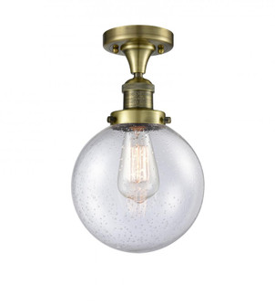 Beacon - 1 Light - 8 inch - Antique Brass - Semi-Flush Mount (3442|517-1CH-AB-G204-8-LED)
