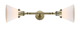 Cone - 2 Light - 8 inch - Antique Brass - Adjustable Bath Vanity Light (3442|208L-AB-G41-LED)