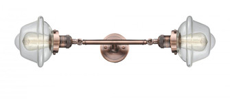 Oxford - 2 Light - 8 inch - Antique Copper - Adjustable Bath Vanity Light (3442|208L-AC-G532-LED)